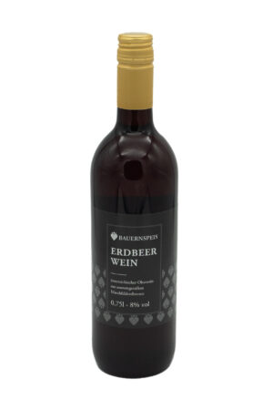 Erdbeerwein von der Bauernspeis in der 0,75-Liter-Flasche